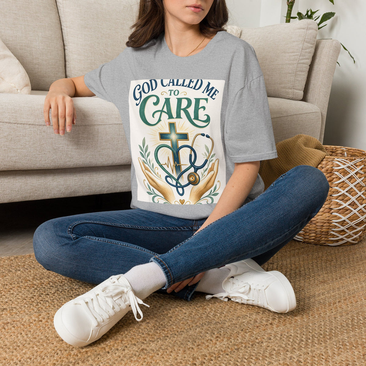 T Shirt Design Featuring Faith Inspired Care Elements