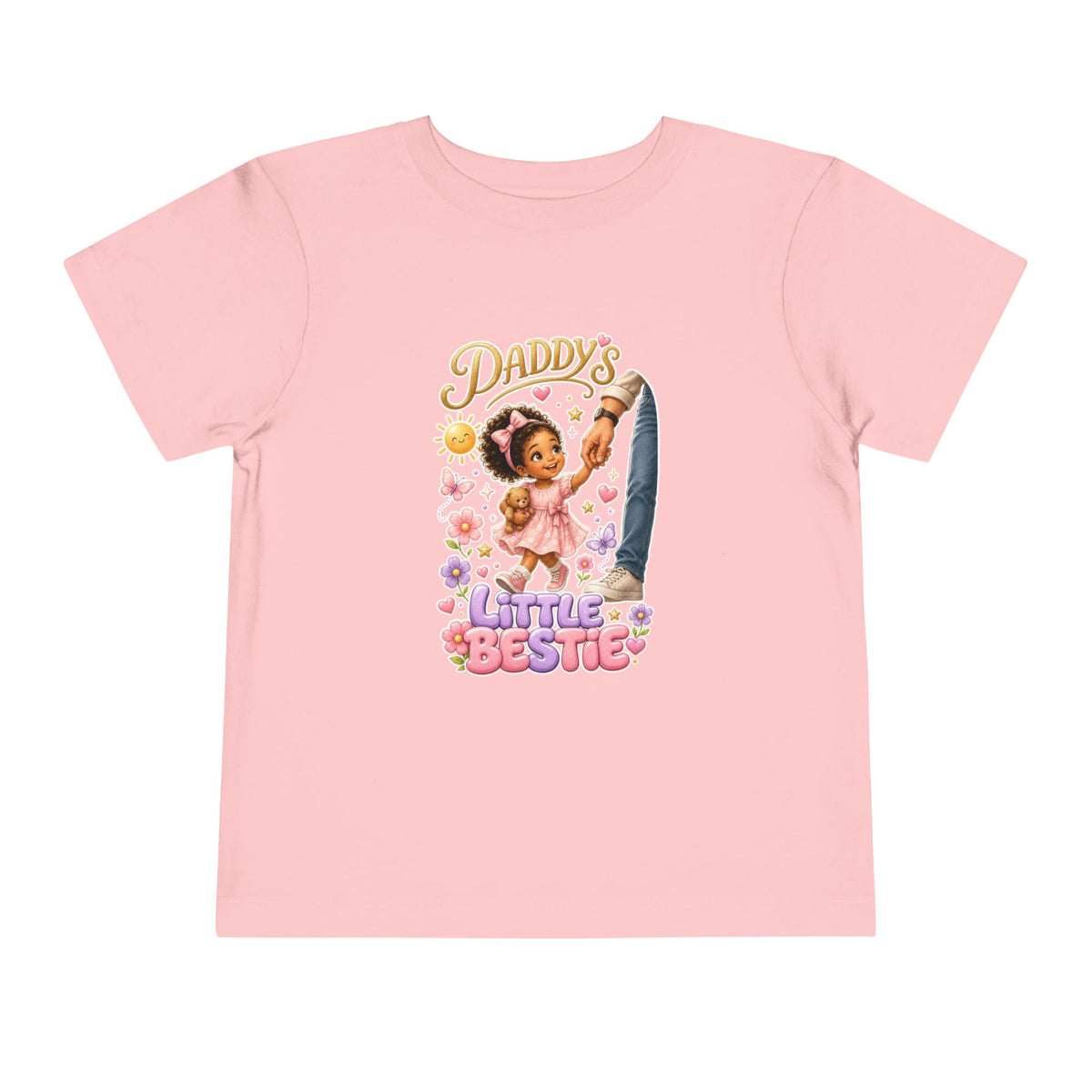 Toddler Tee — "Daddy's Little Bestie" Floral Cute Girl Graphic