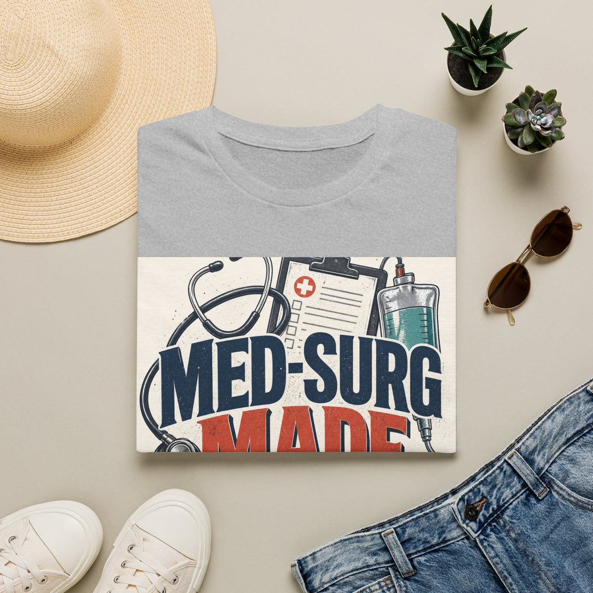 Bold Typography Design Celebrating Med Surg Strength With Healthcare Icons