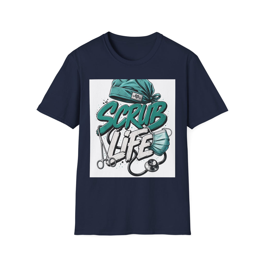 Modern Scrub Life T Shirt Design With Playful Typography