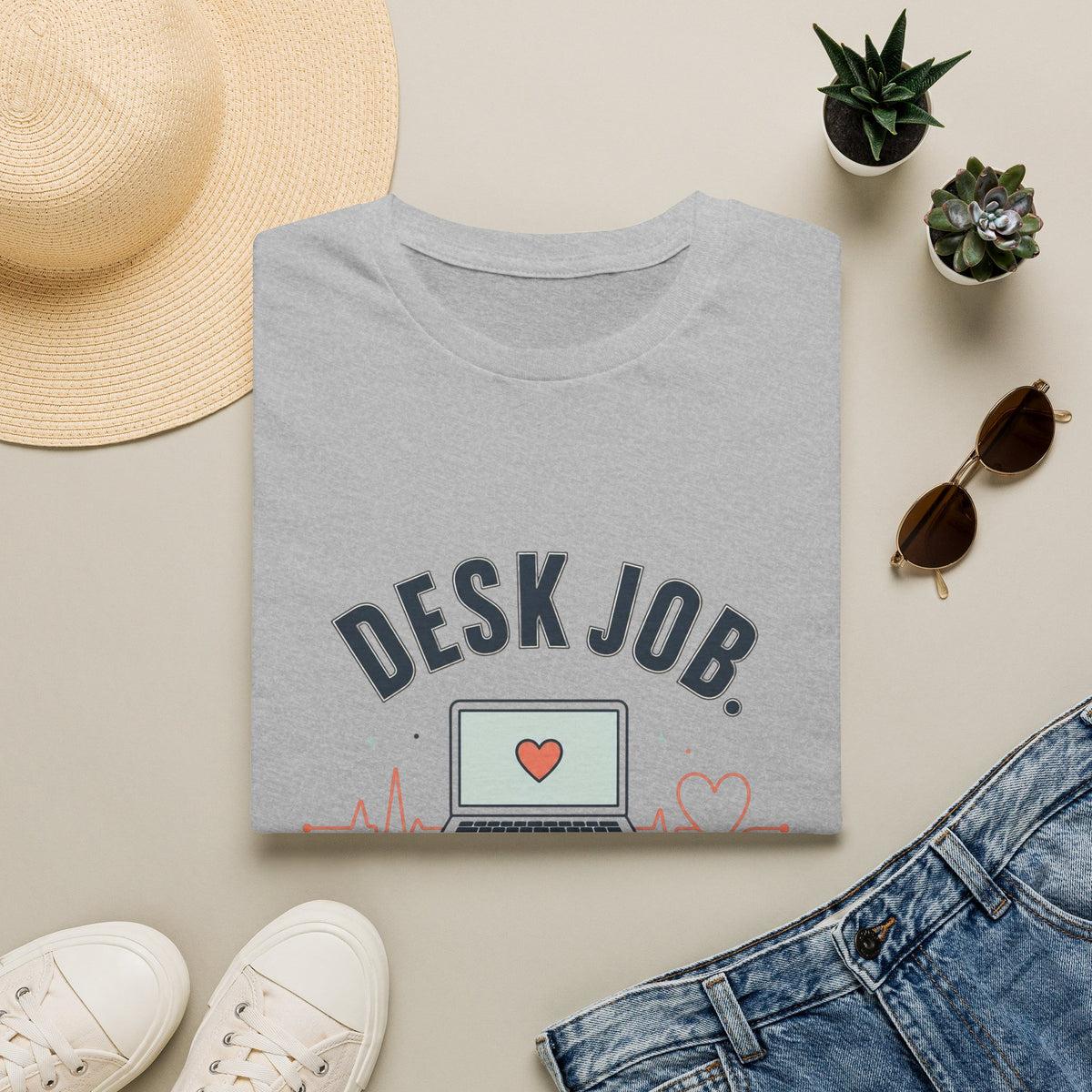 Minimalist T Shirt Design Showcasing Healthcare Heartbeat Concept