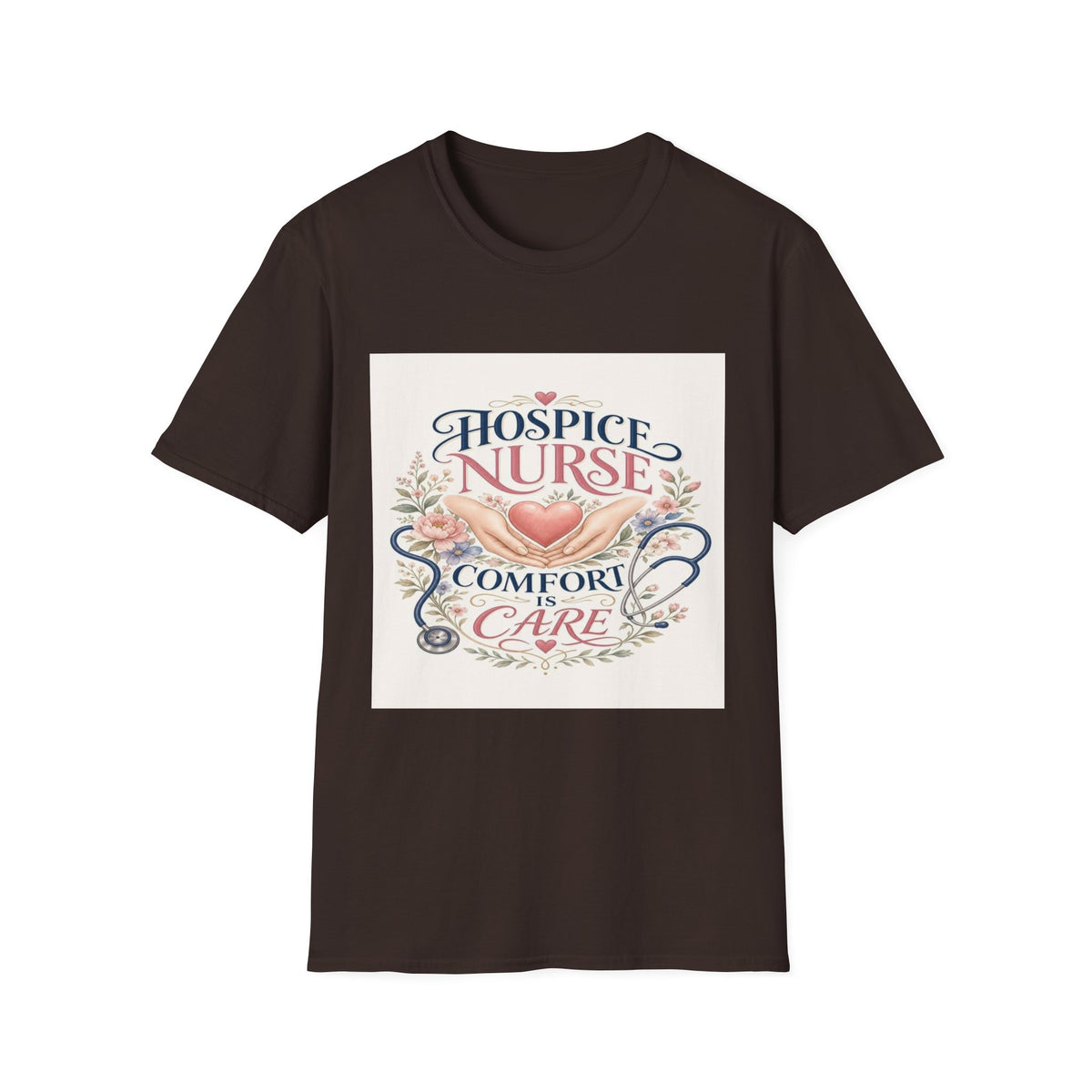 Elegant T-Shirt Design Celebrating Hospice Nurses With Compassionate Imagery- Graphic Tees