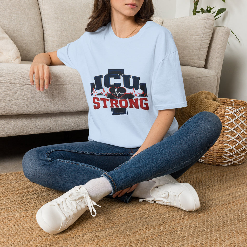 Athletic T-shirt Design With Bold ICU STRONG Typography- Graphic Tees