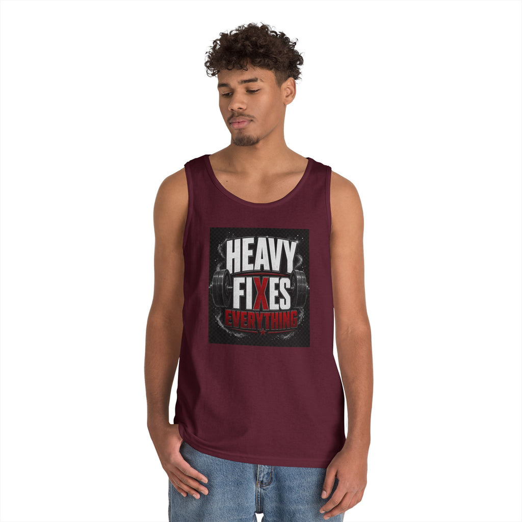 Tank Top — "Heavy Fixes Everything" Gym Workout Tank
