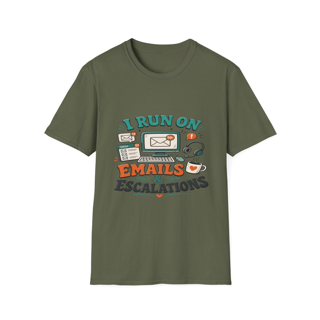 Bold T-Shirt Design With Playful Email And Coffee Illustrations- Graphic Tees
