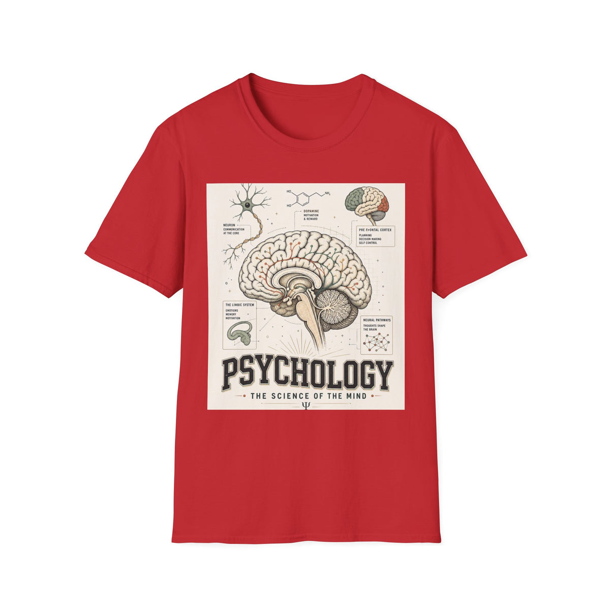 Human Brain Illustration Featuring Neural Pathways And Typography