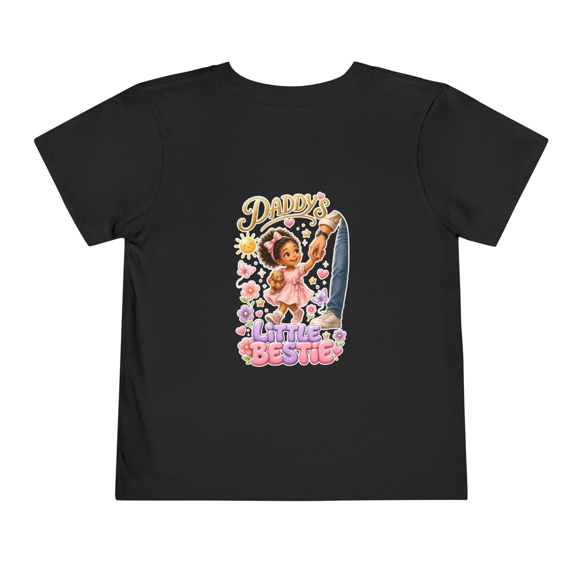 Toddler Tee — "Daddy's Little Bestie" Floral Cute Girl Graphic
