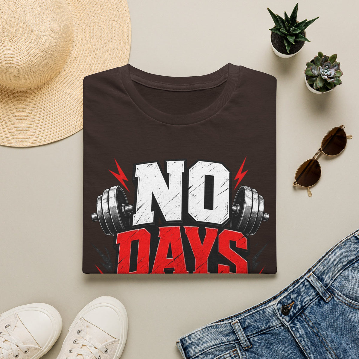 No Days Off T-Shirt — Motivational Gym Workout Tee