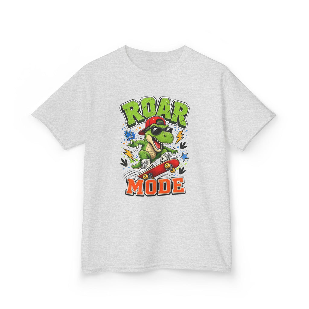 Kids Tee — "Roar Mode" Skateboarding Dino Graphic Shirt