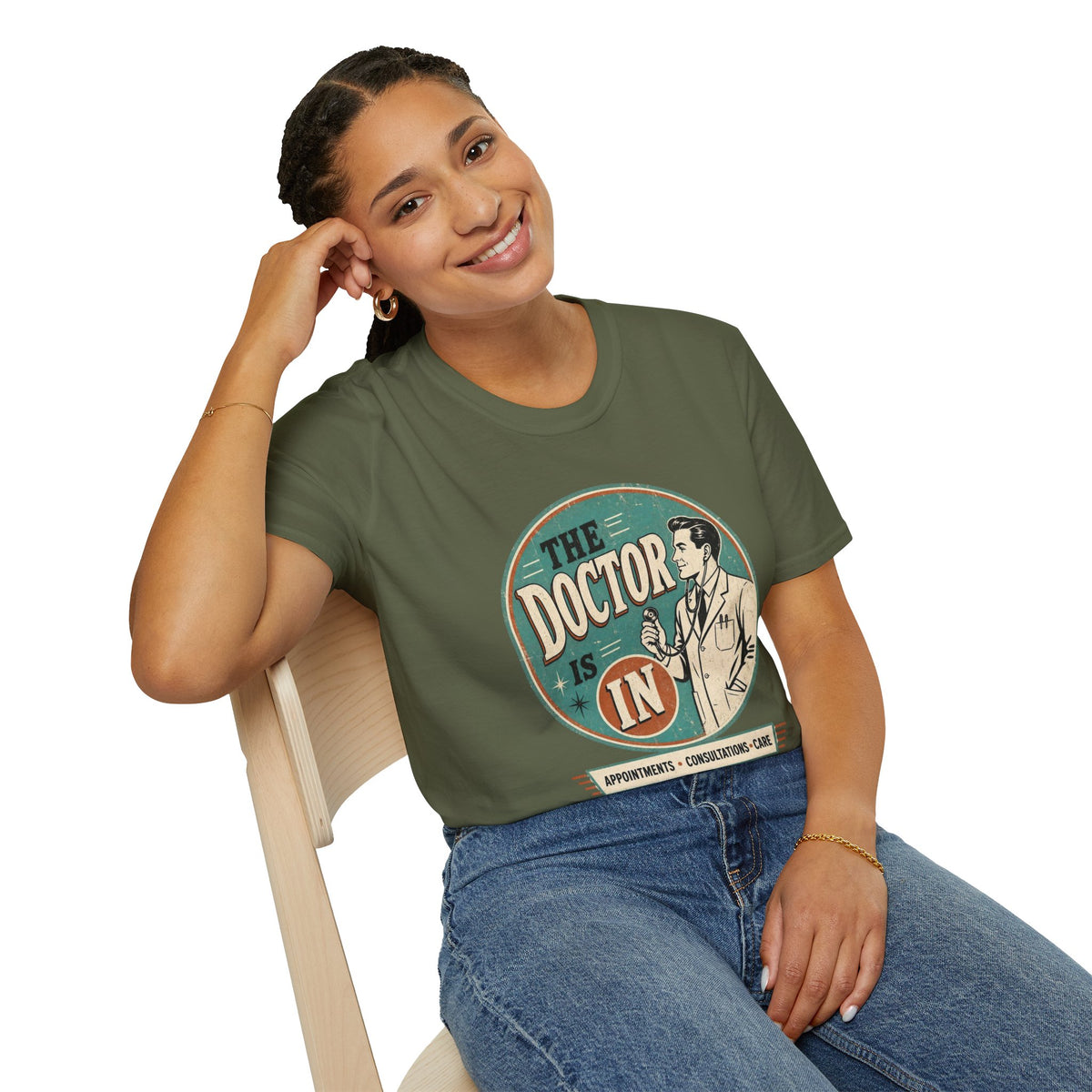 The Doctor Is In Retro Graphic T-Shirt — Vintage Medical Humor Tee