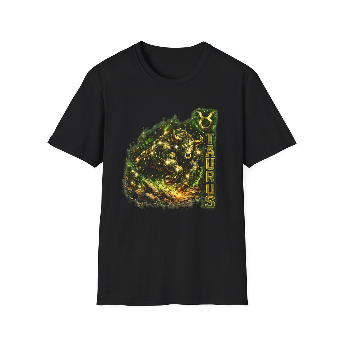 Taurus Zodiac T‑Shirt – Golden Bull Constellation Design