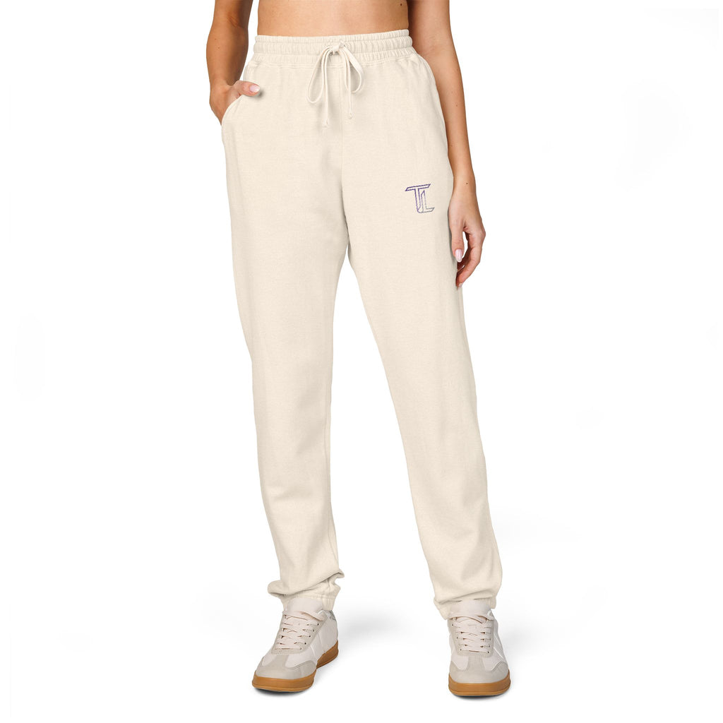 Embroidered Mini Palm Joggers — Garment-Dyed Fleece Sweatpants