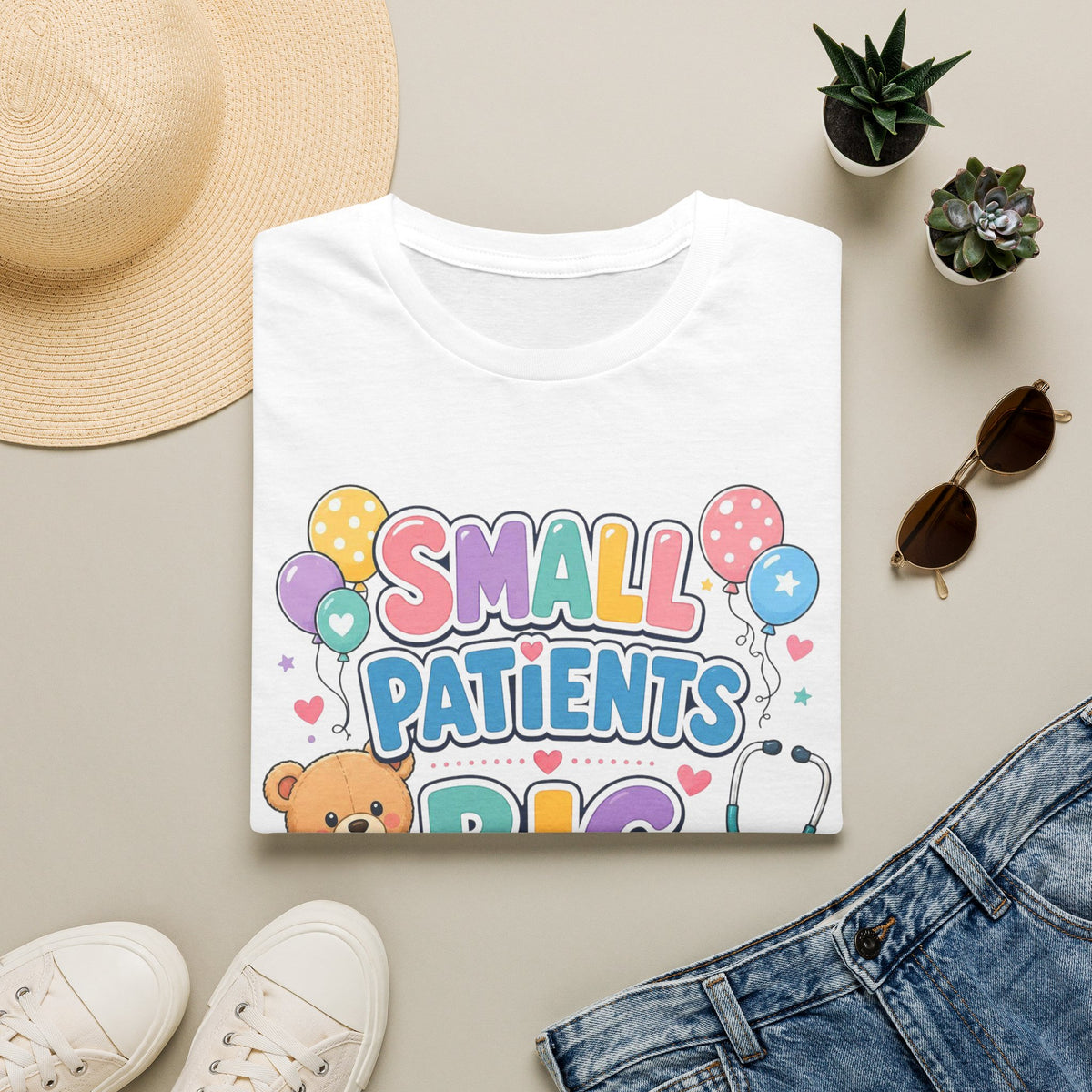 Vibrant T Shirt Design Celebrating Pediatric Care With Balloons