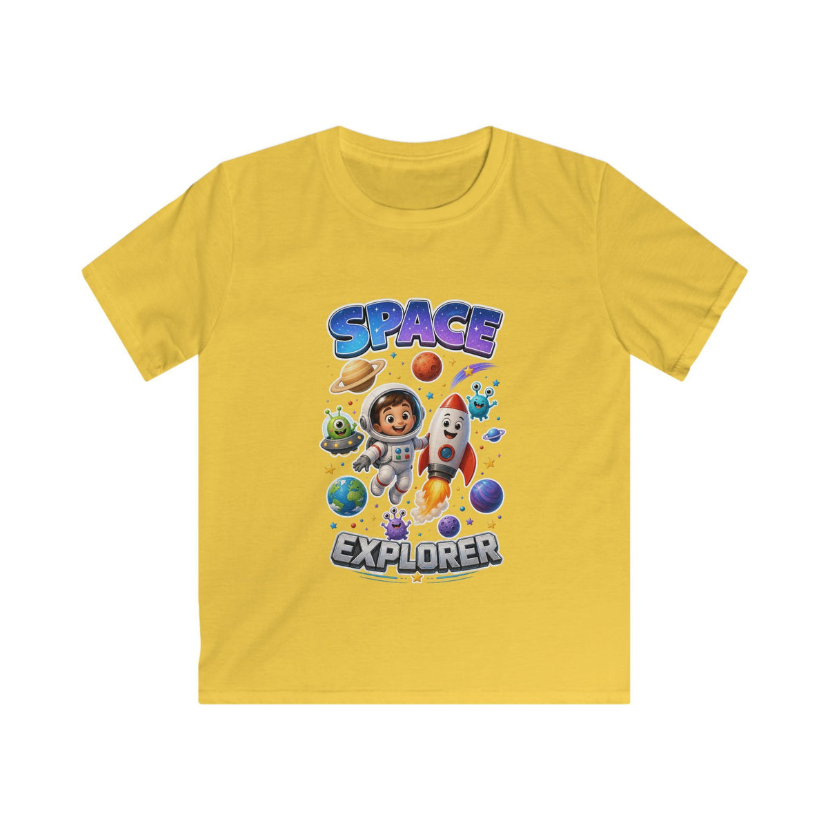 Kids Space Explorer T‑Shirt — Cute Astronaut Rocket Tee for Boys & Girls