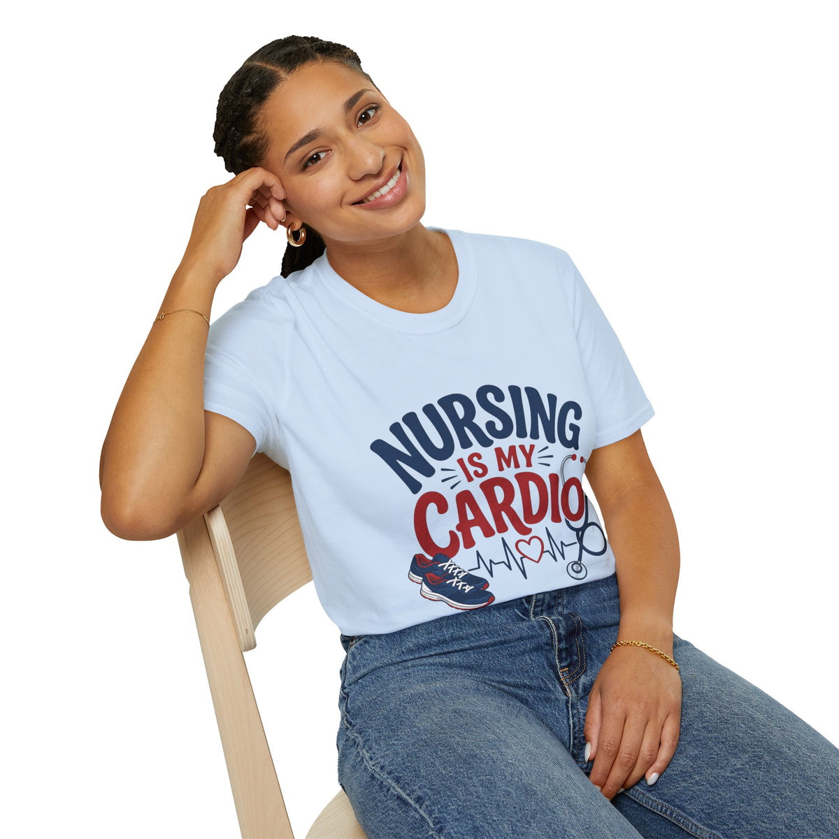 Nursing Is My Cardio T‑Shirt — Funny Nurse Gift Tee