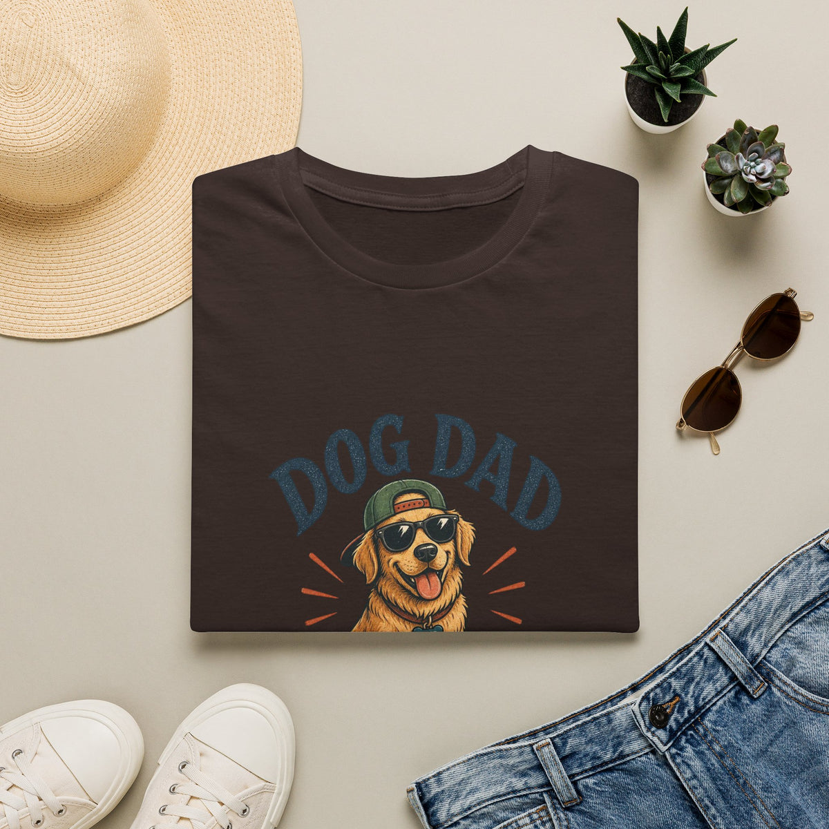 Dog Dad T-Shirt — "Living the Pooch Life" Graphic Tee for Dog Lovers