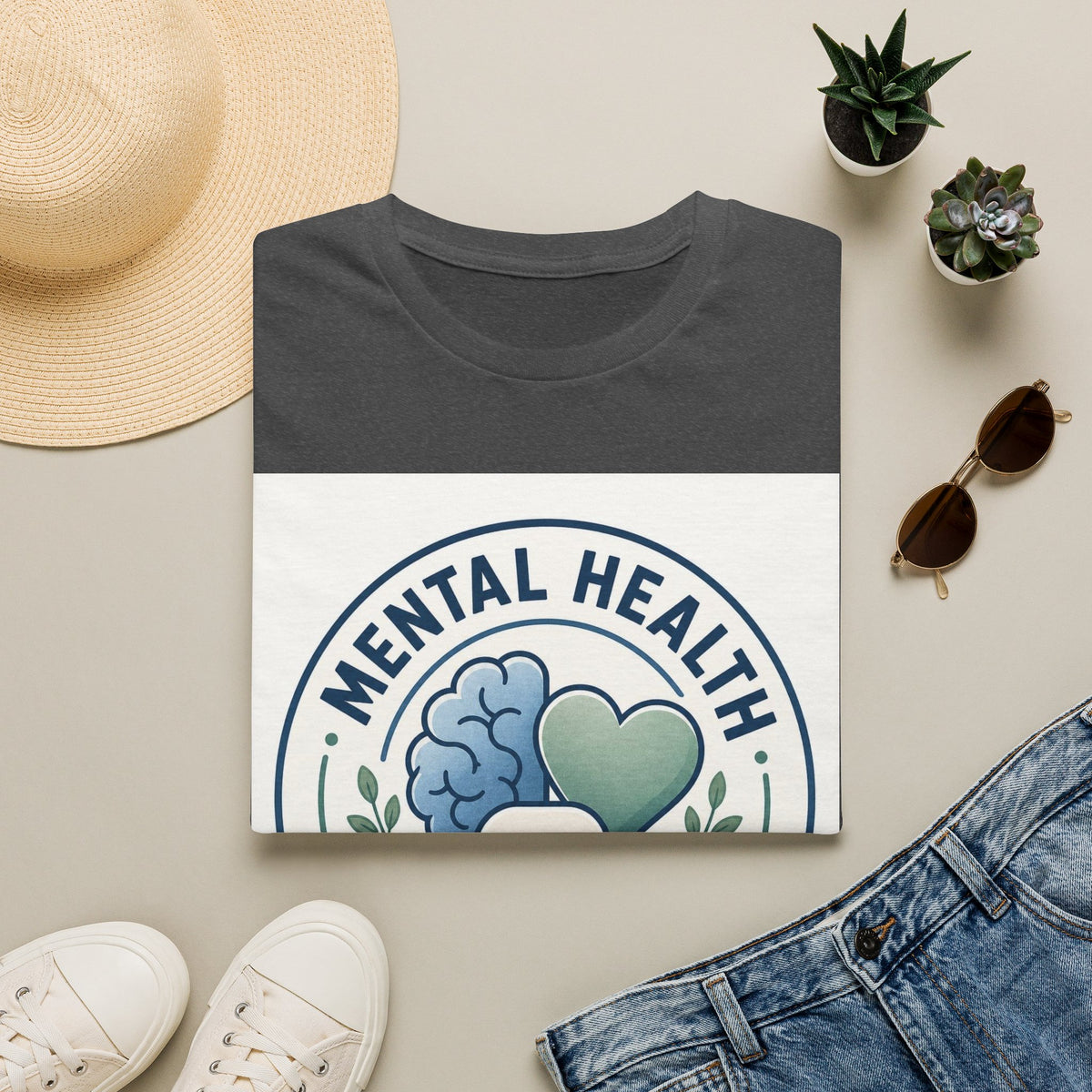 Badge Style Graphic Featuring Mental Health Professional Title With Iconography