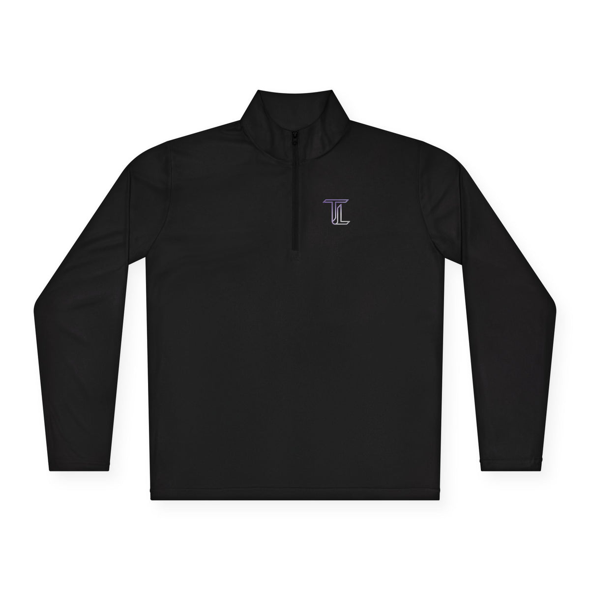Quarter-Zip Pullover — Minimal Monogram 'T' Embroidered Pullover
