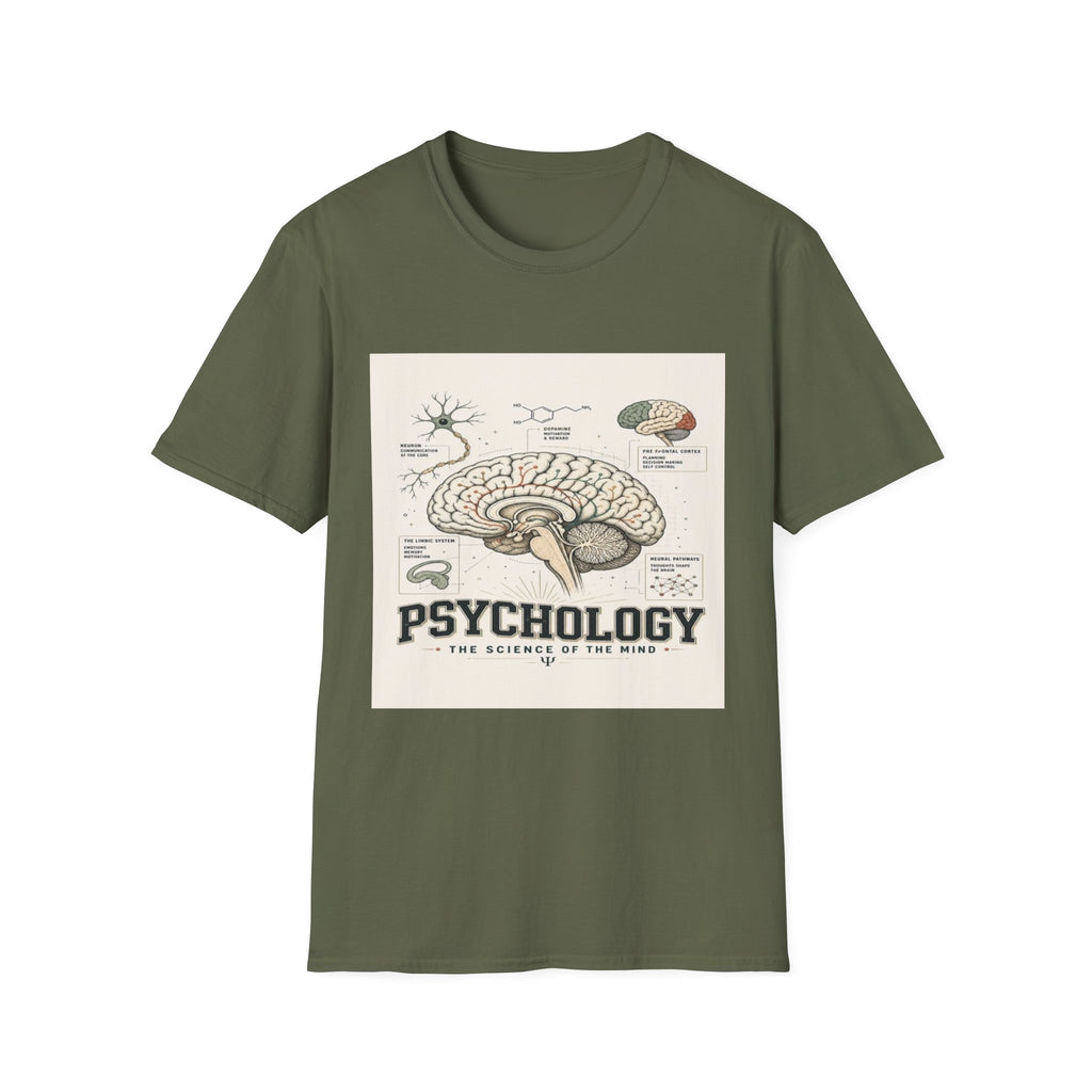Human Brain Illustration Featuring Neural Pathways And Typography- Graphic Tees