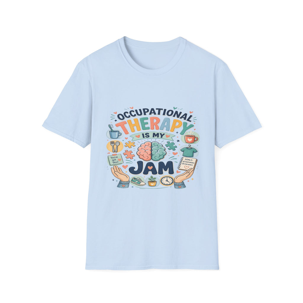 Playful T-shirt Design Celebrating Occupational Therapy Vibrantly Illustrated- Graphic Tees
