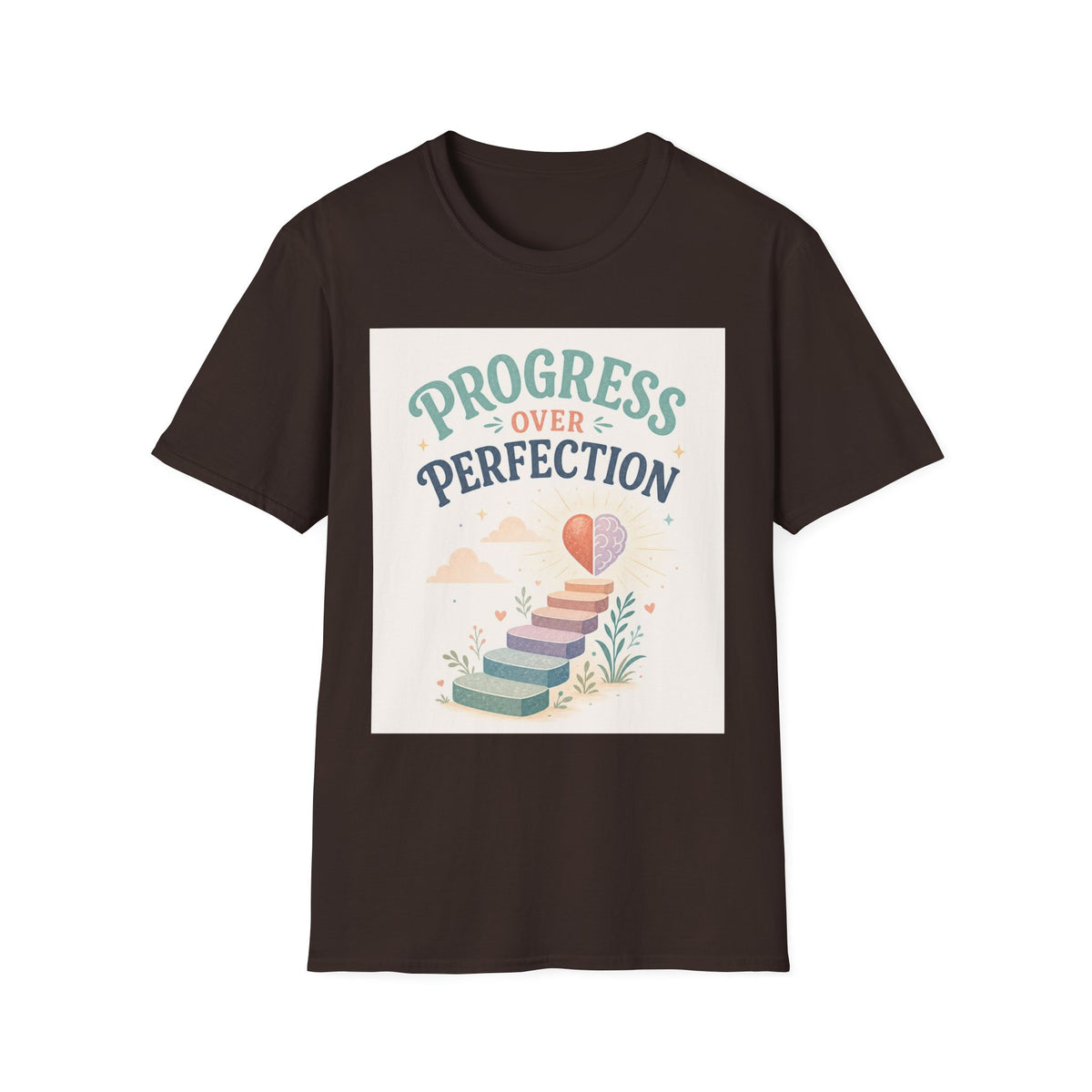 Bold T Shirt Design Featuring Progress Over Perfection Phrase