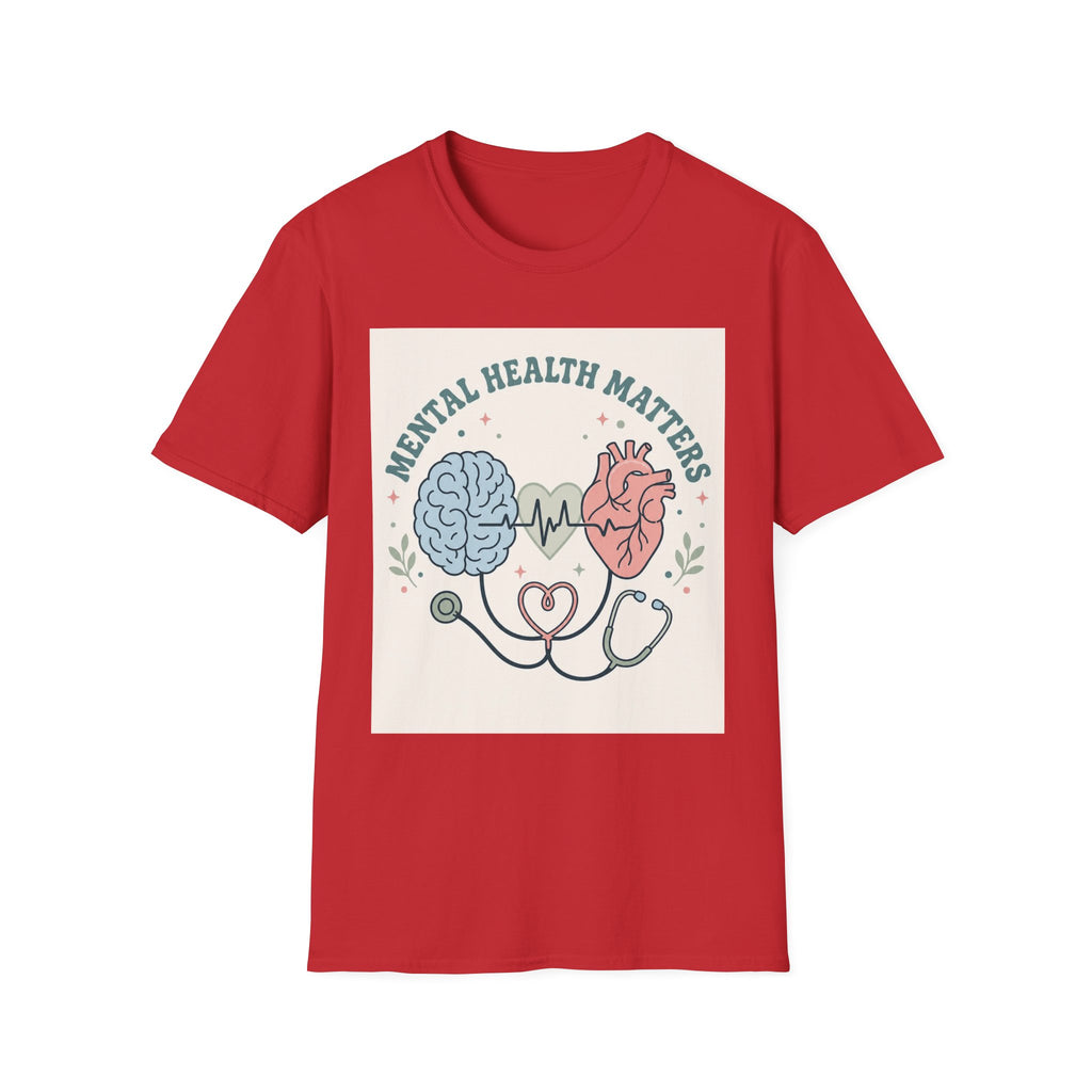 Stylized Brain And Heart Design For Mental Health Awareness