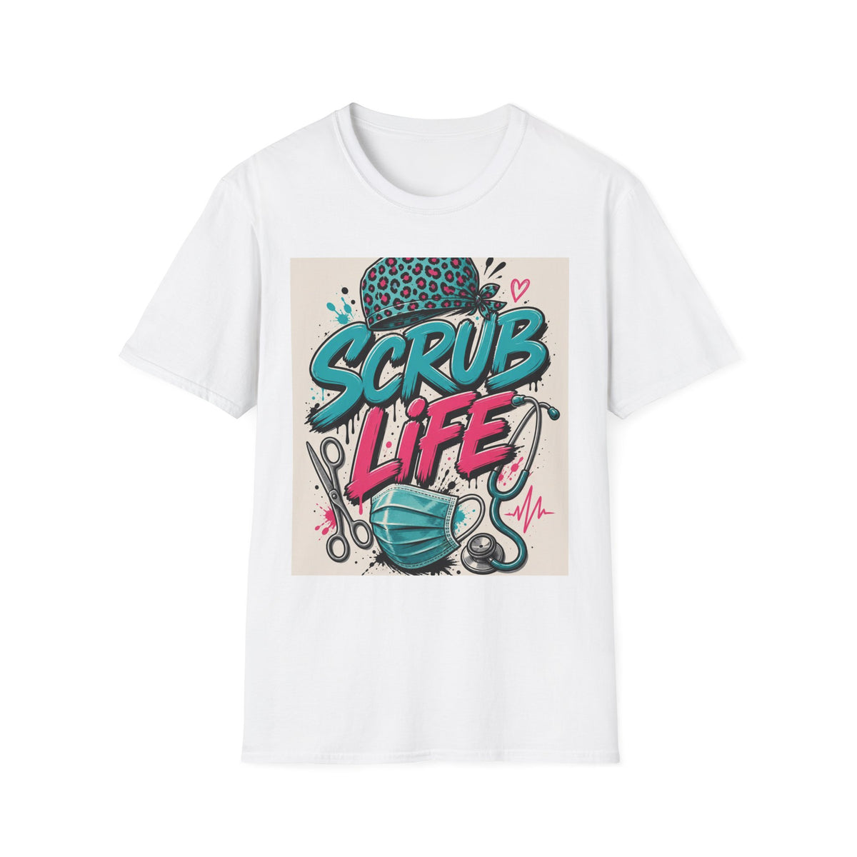 Scrub Life T Shirt Design Featuring Bold Streetwear Typography