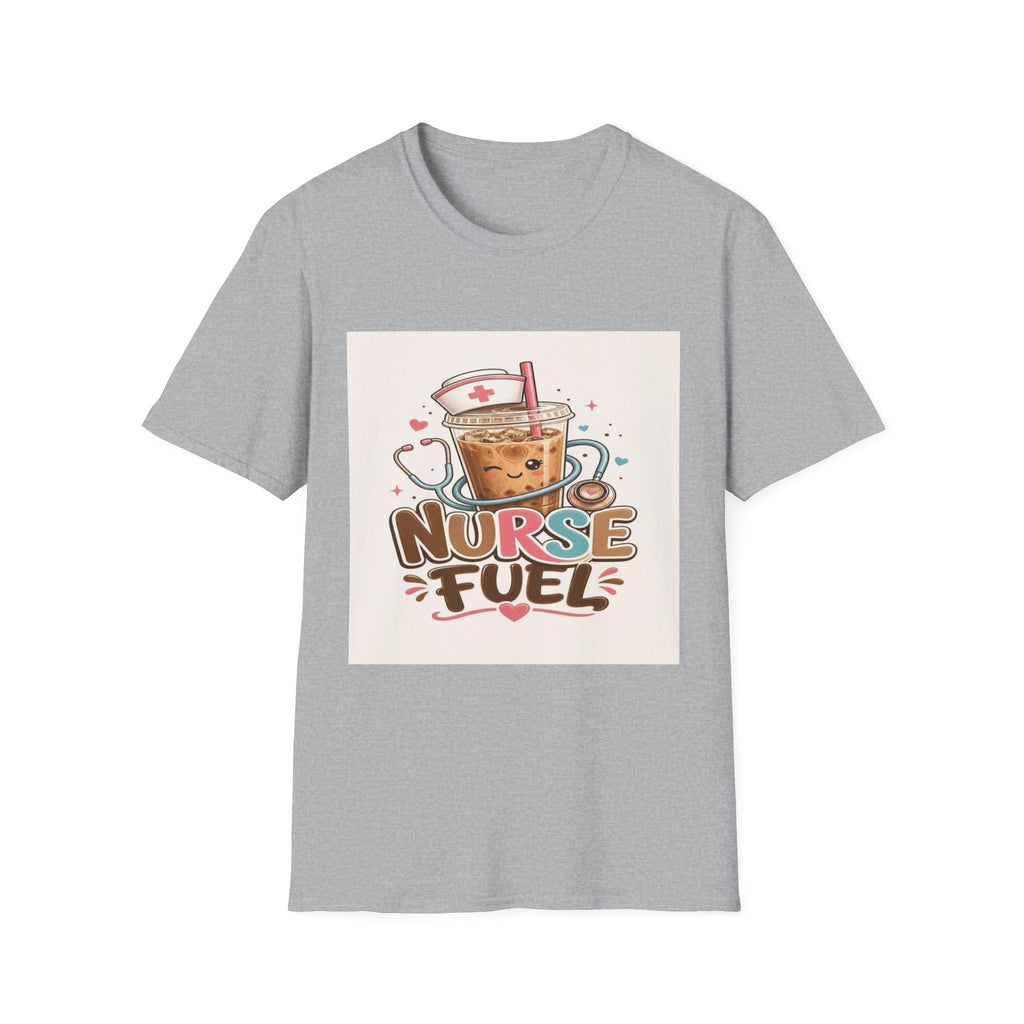 Cute T-Shirt Design Featuring Iced Coffee And Nurse Cap- Graphic Tees