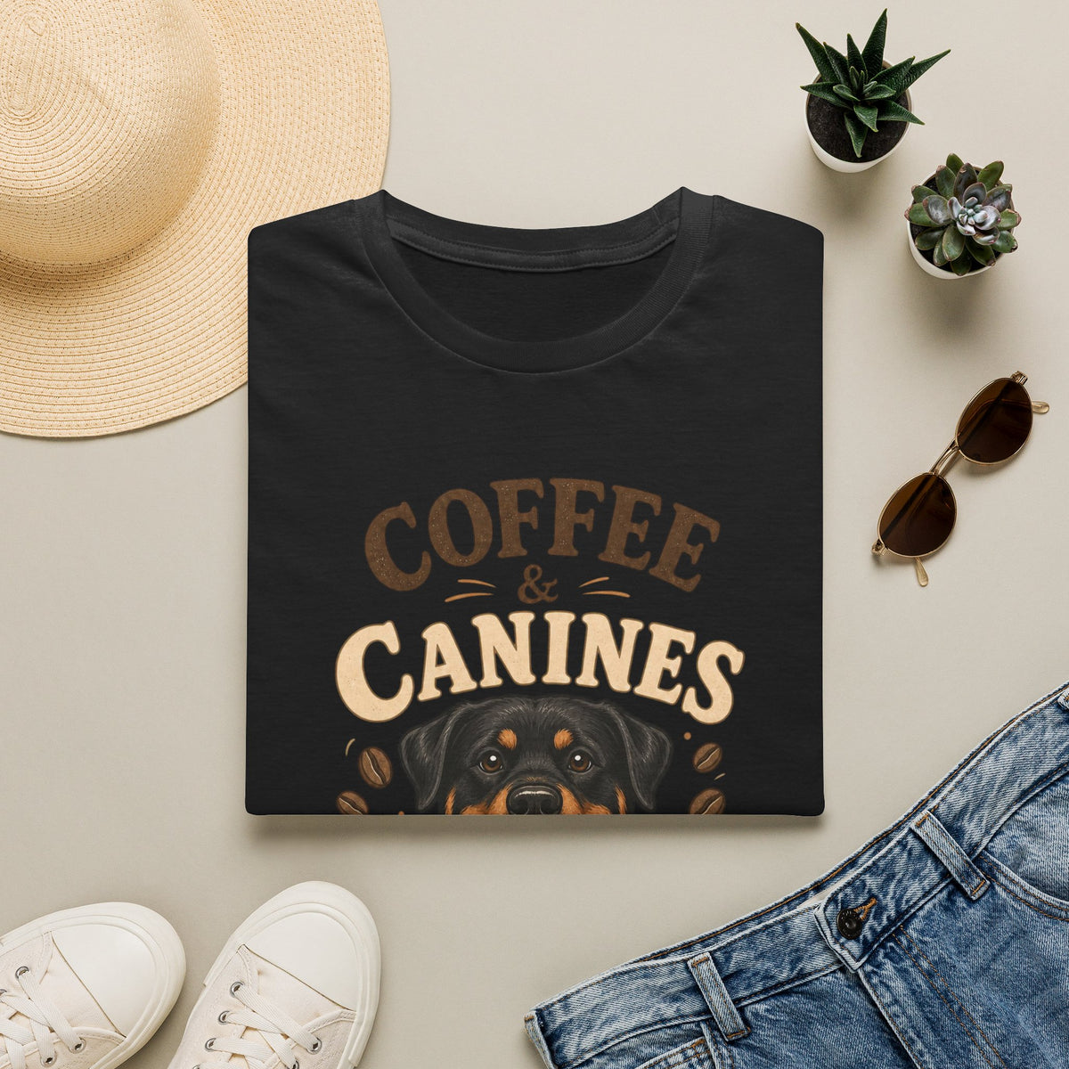 Coffee & Canines T-Shirt — Dog Lover Coffee Tee