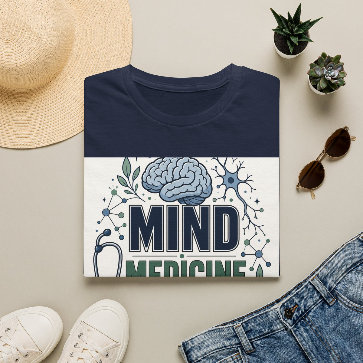 Illustration Of Stacked Words Mind Medicine Healing With Medical Icons