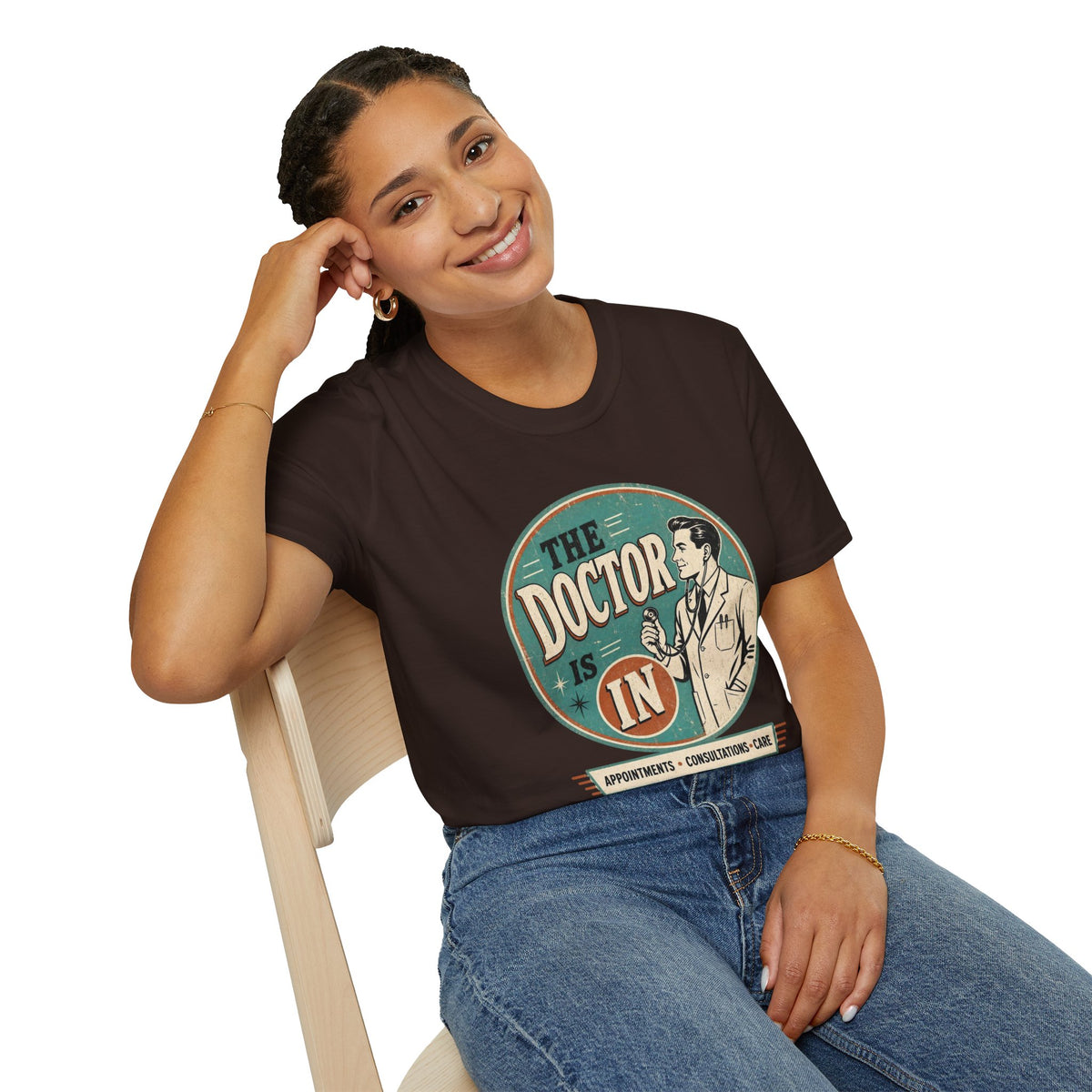 The Doctor Is In Retro Graphic T-Shirt — Vintage Medical Humor Tee