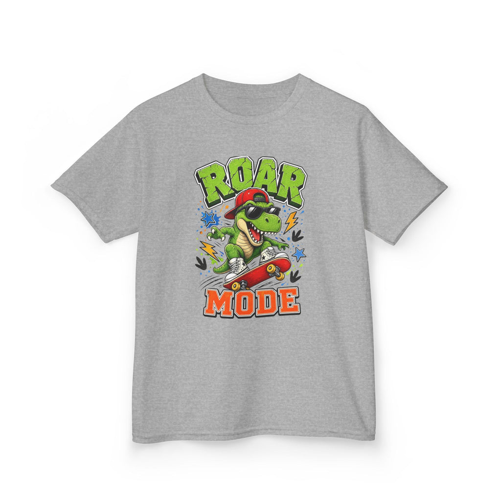 Kids Tee — "Roar Mode" Skateboarding Dino Graphic Shirt
