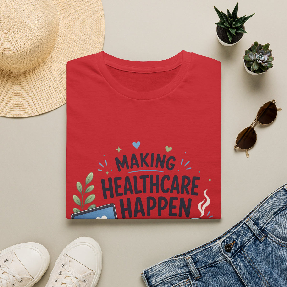 Inspirational T Shirt Design Celebrating Healthcare From Desk