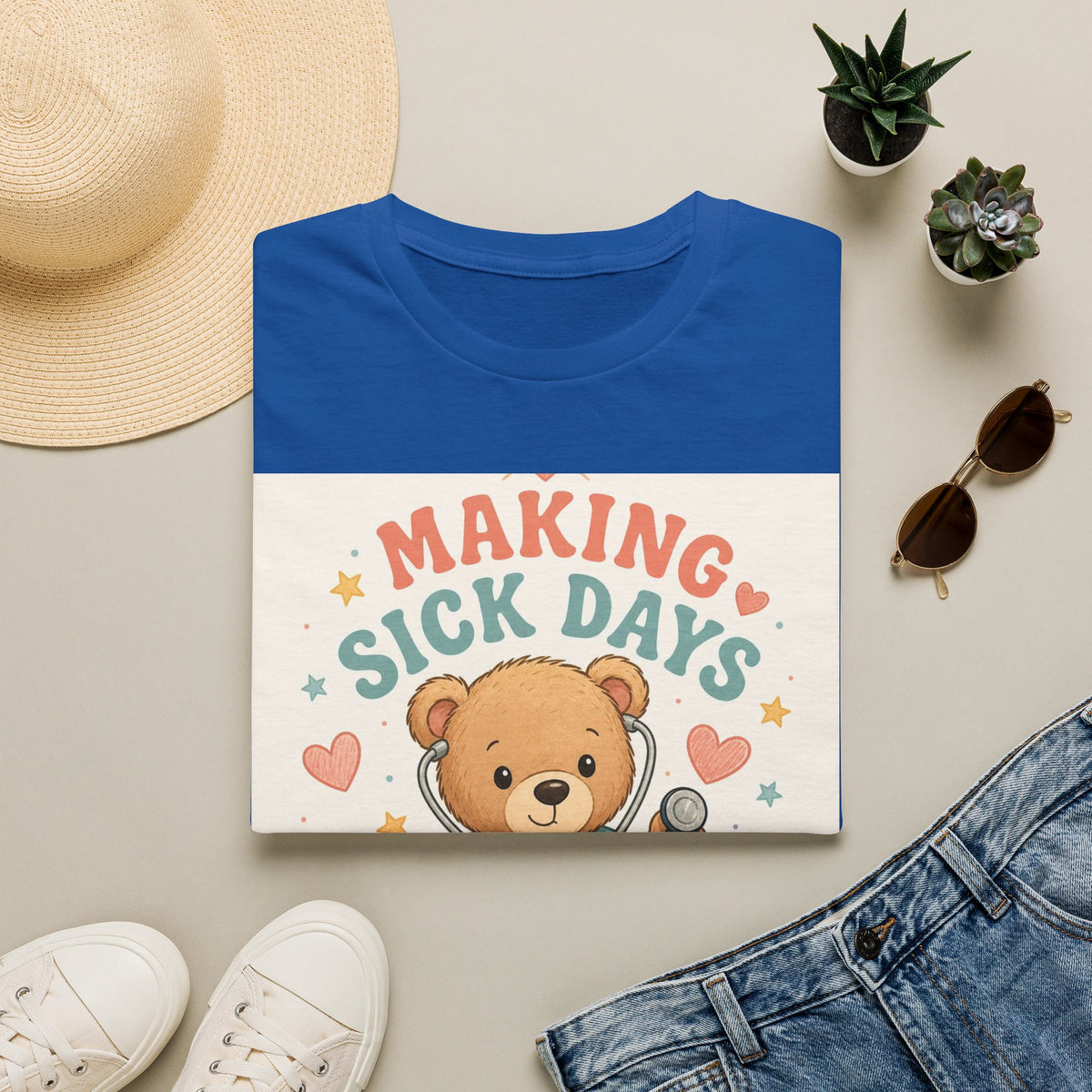 T Shirt Design Featuring Teddy Bear With Stethoscope And Stars
