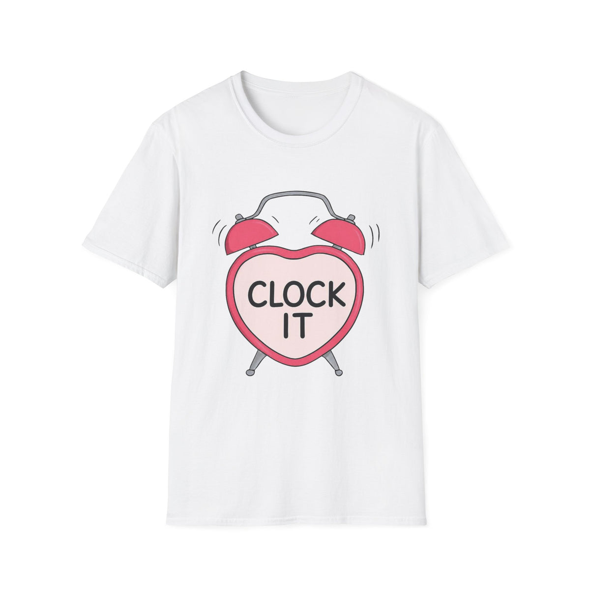 Clock It Alarm-Heart Graphic T-Shirt