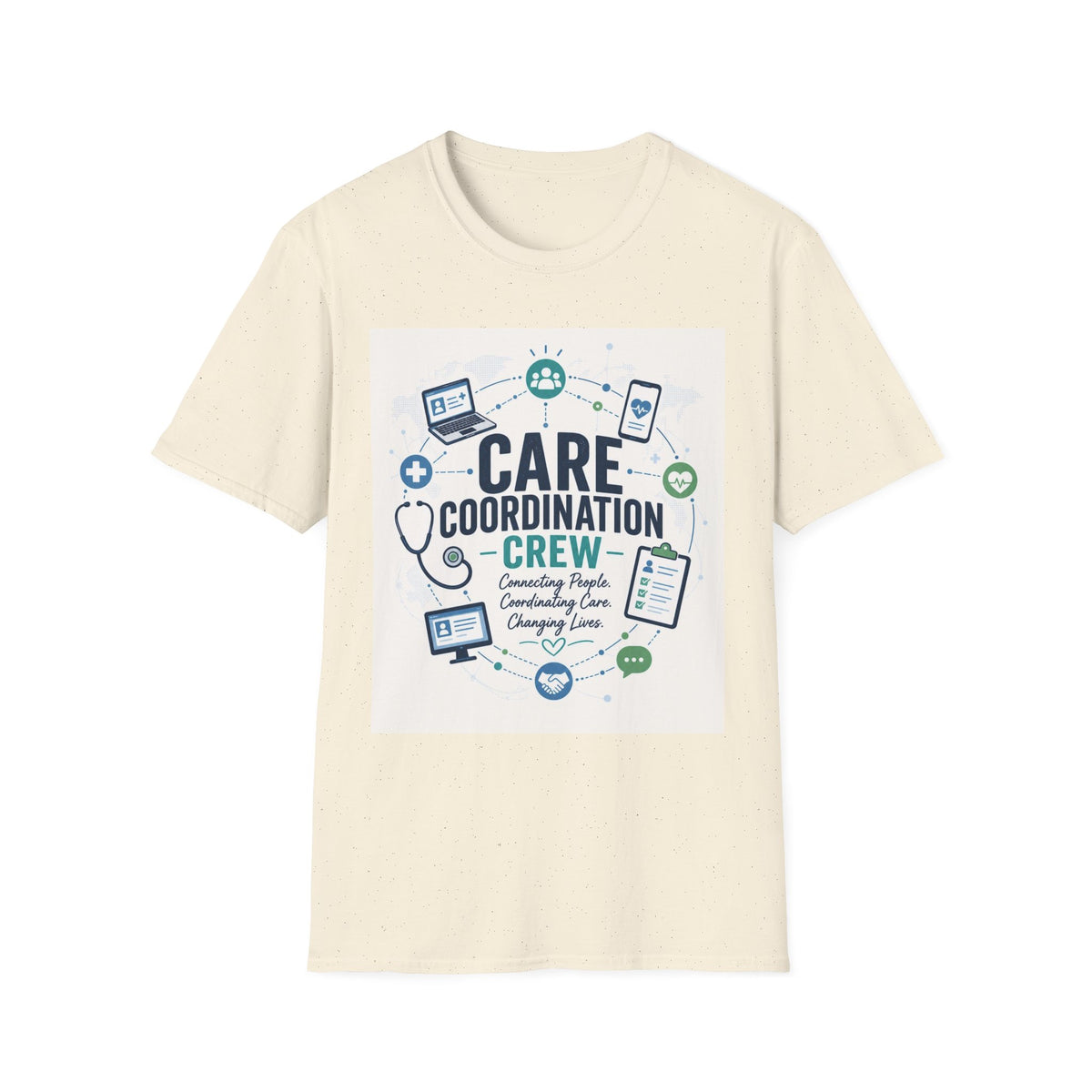 T Shirt Graphic Featuring Modern Aesthetic Care Coordination Crew