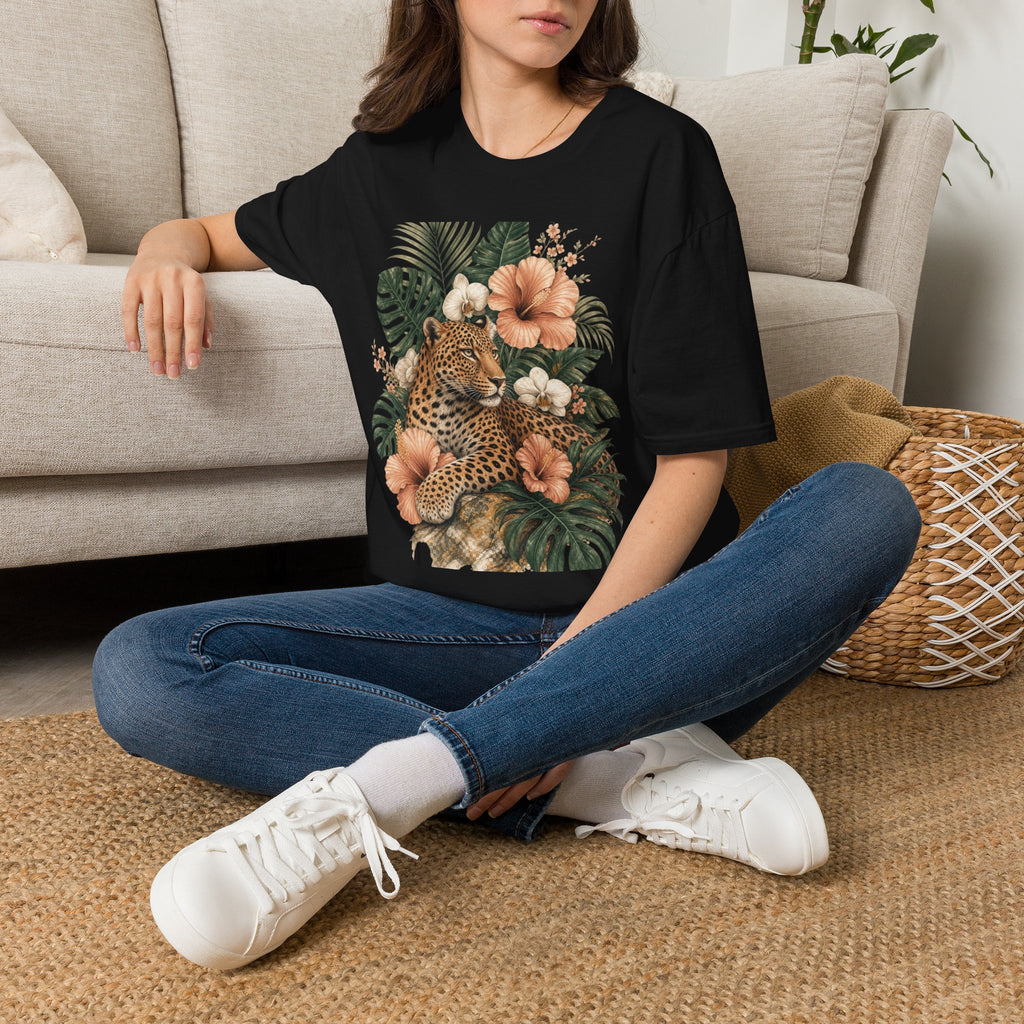 Leopard & Tropical Hibiscus T-Shirt