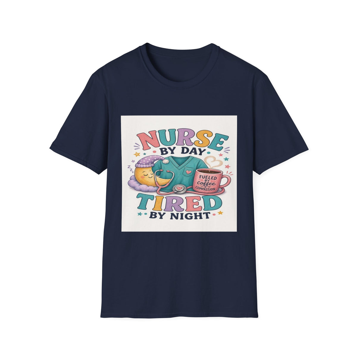 Playful T-shirt Design Featuring Nurse Life Typography And Illustrations (1)- Graphic Tees