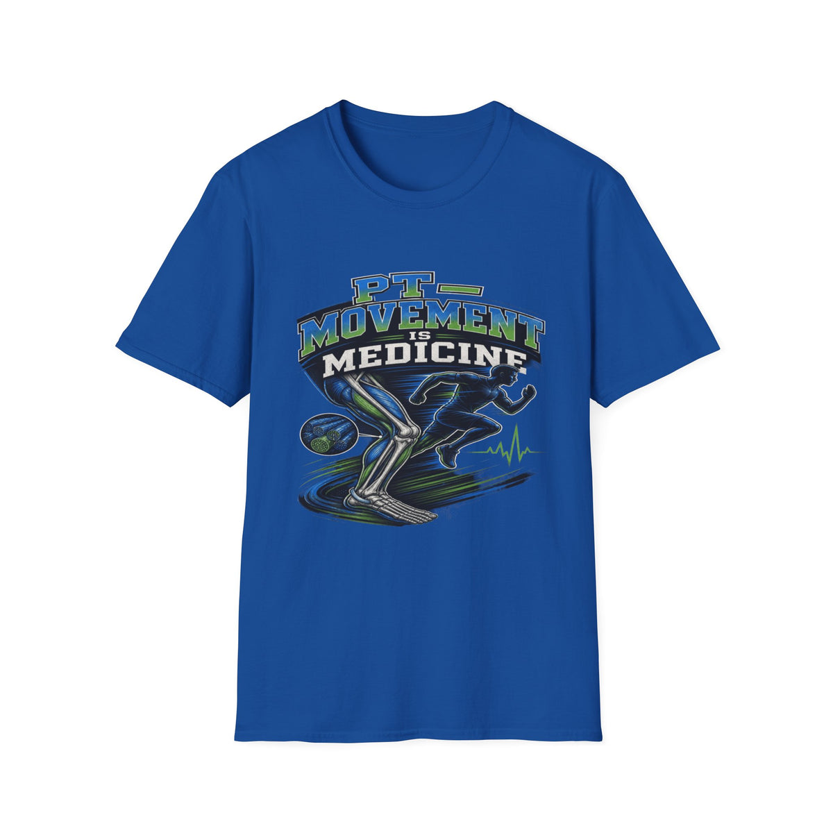 Dynamic T-shirt Design Featuring _PT Movement Is Medicine_ Text- Graphic Tees