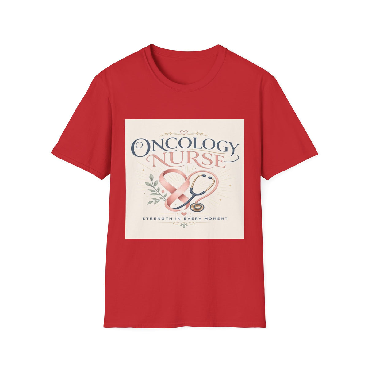 Elegant T-Shirt Design with Oncology Nurse Text and Symbolism- Graphic Tees
