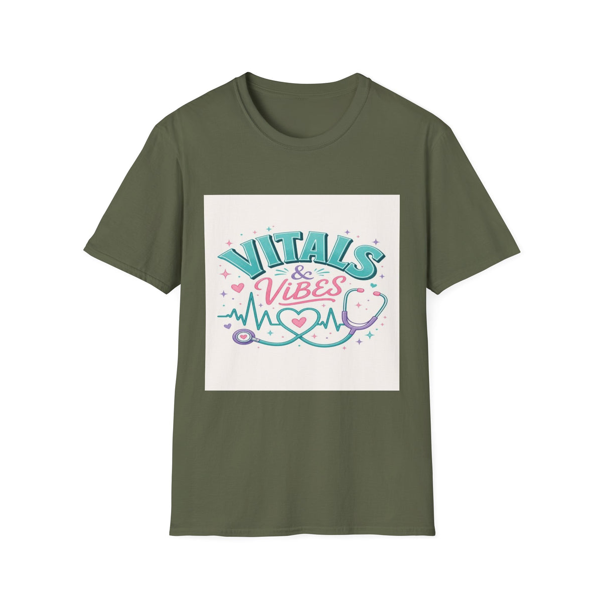 Trendy T-Shirt Design Featuring Vitals And Vibes Phrase- Graphic Tees