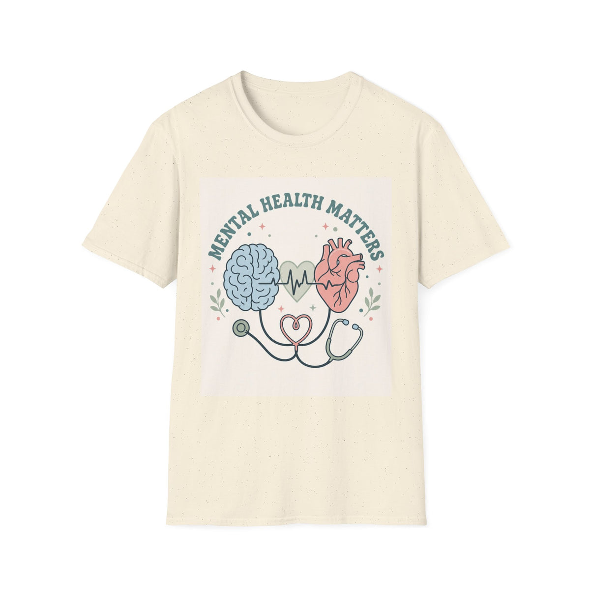 Stylized Brain And Heart Design For Mental Health Awareness