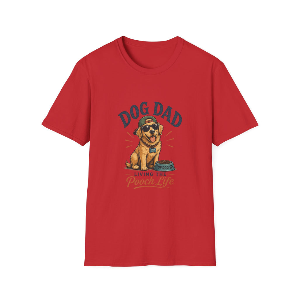 Dog Dad T-Shirt — "Living the Pooch Life" Graphic Tee for Dog Lovers
