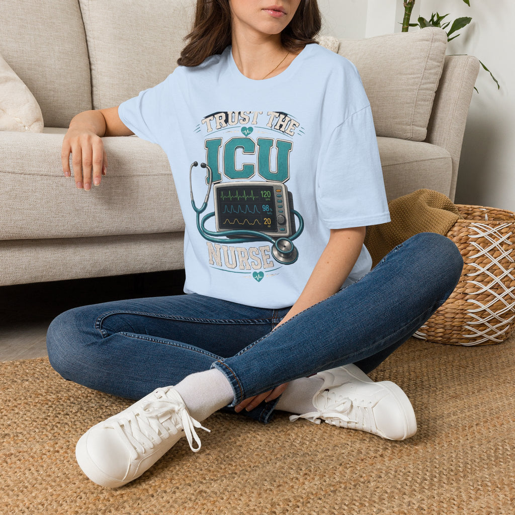 Bold T Shirt Design Featuring Trust The ICU Nurse Phrase