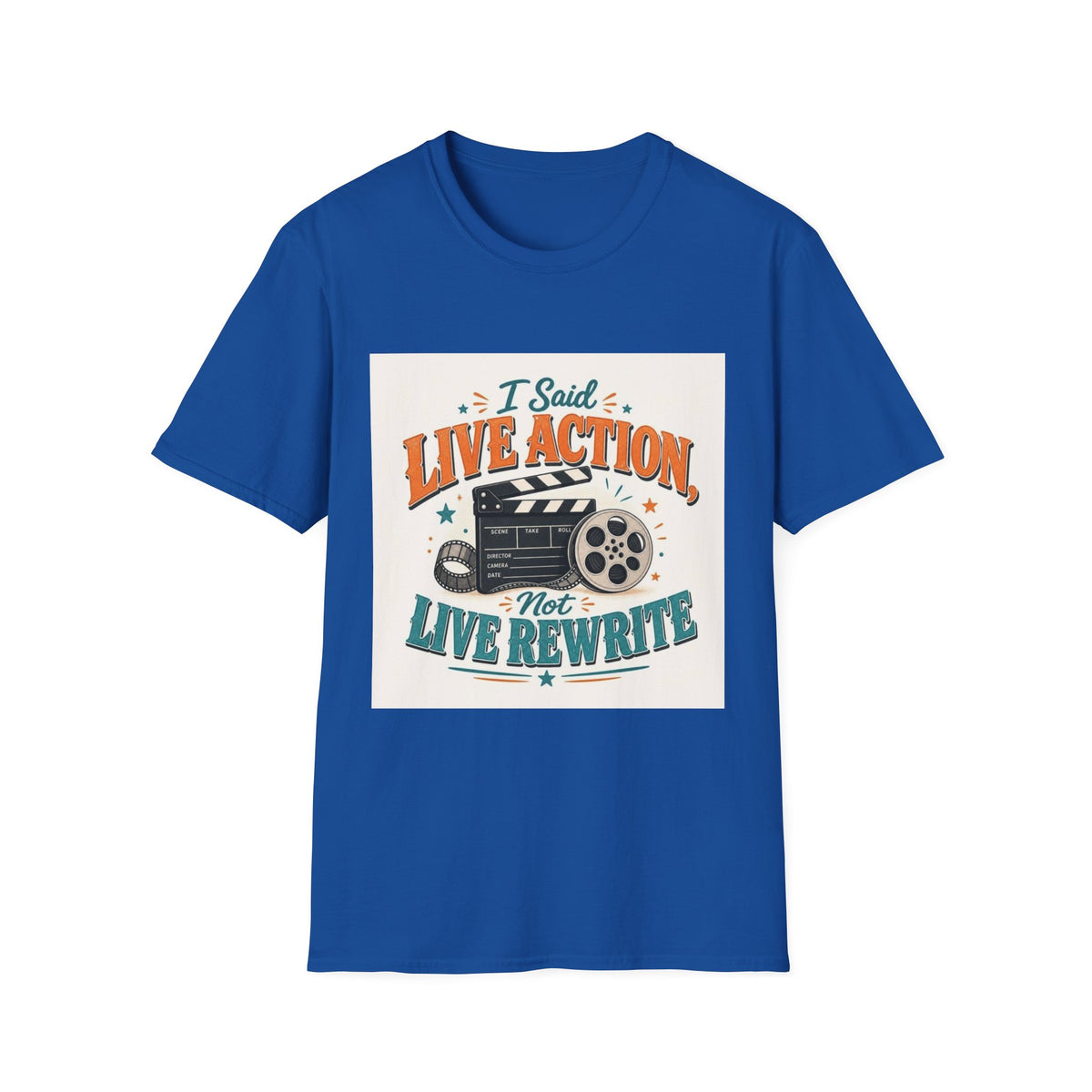 Retro T-Shirt Design Featuring Bold Typography And Film Elements- Graphic Tees
