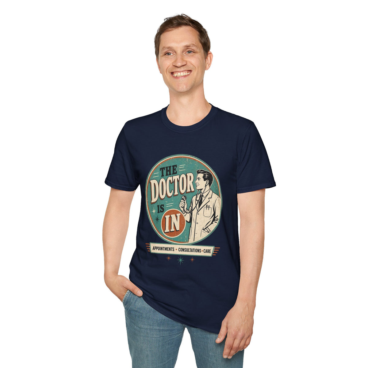 The Doctor Is In Retro Graphic T-Shirt — Vintage Medical Humor Tee