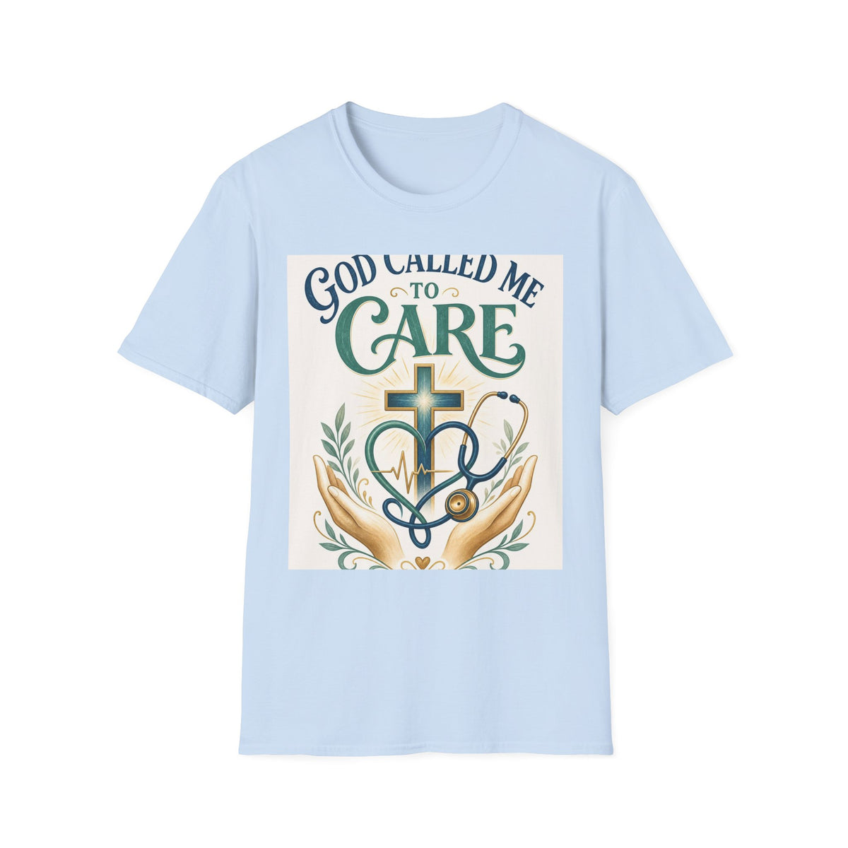 T Shirt Design Featuring Faith Inspired Care Elements