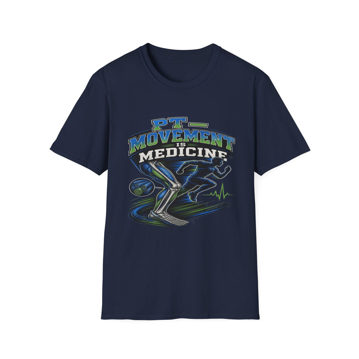 Dynamic T-shirt Design Featuring _PT Movement Is Medicine_ Text- Graphic Tees