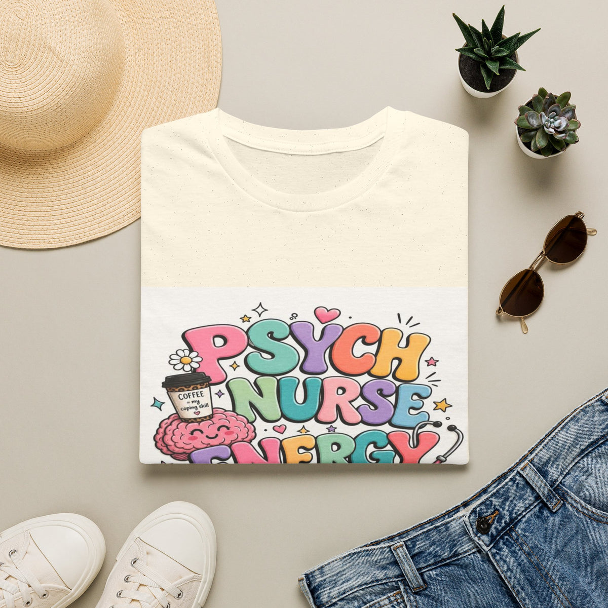 Playful Typography Design Celebrating Psych Nurse Energy- Graphic Tees