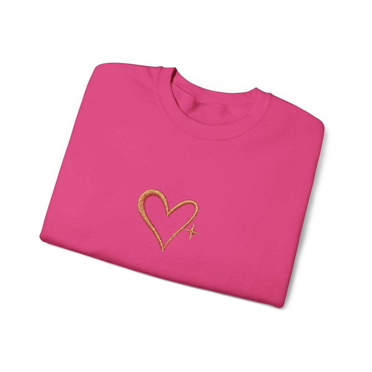 Embroidered Gold Heart Crewneck Sweatshirt